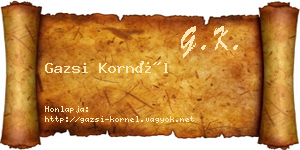 Gazsi Kornél névjegykártya