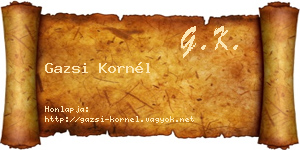 Gazsi Kornél névjegykártya